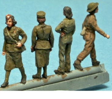 British: Auxiliary Territorial Service (4 Figures of the women's branch of the British Army) 