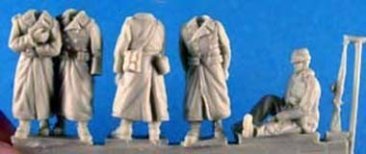 American Wounded/Stretcher party in greatcoats (8 figures)