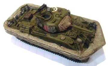 Painted model by D Taylor using Modelworks decals available from Milicast. Ammunition case from A...