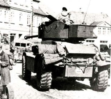 Believed to have been photographed in  Denmark  at the end of the war. Note  additional stowage box on the rear of the turret.